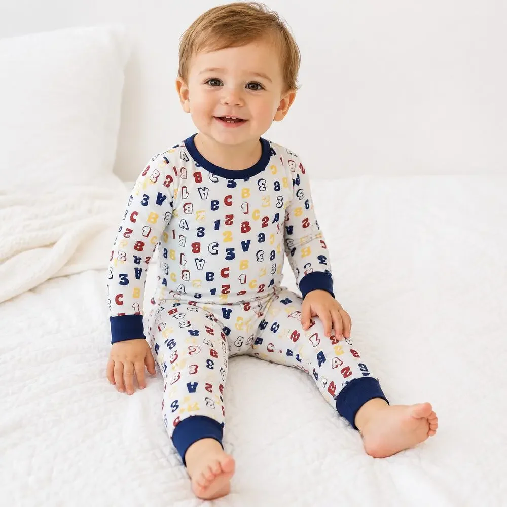 ABC 123 Snug Fit Toddler Pajama Set 18M NWT Alphabet Sleepwear Cozy Essentials